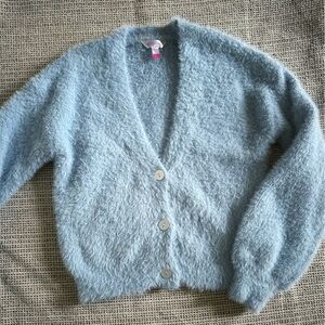 Blue v-neck crop cardigan